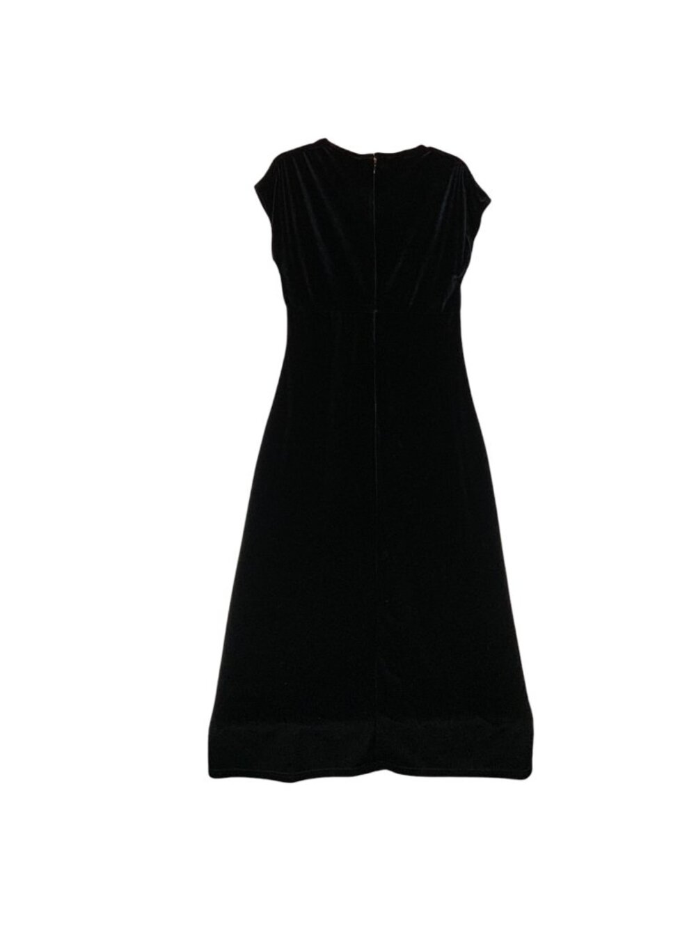 Vintage Jacqueline Ferrar Black Velvet Maxi Dress Size 4 Stretch Holiday Formal